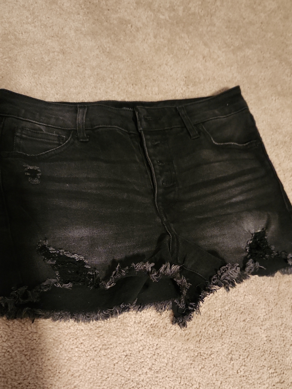 Kylie And Kendal Women’s Black Distressed Denim Shorts